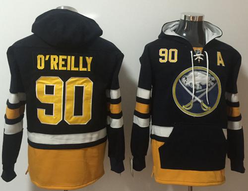 Sabres #90 Ryan O'Reilly Navy Blue Name & Number Pullover NHL Hoodie